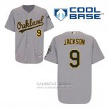 Camiseta Beisbol Hombre Oakland Athletics Reggie Jackson 9 Gris Cool Base