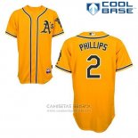 Camiseta Beisbol Hombre Oakland Athletics Tony Phillips 2 Oro Alterno Cool Base