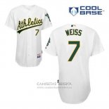 Camiseta Beisbol Hombre Oakland Athletics Walt Weiss 7 Blanco Primera Cool Base