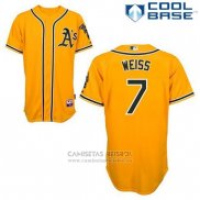 Camiseta Beisbol Hombre Oakland Athletics Walt Weiss 7 Oro Alterno Cool Base