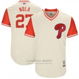 Camiseta Beisbol Hombre Philadelphia Phillies 2017 Little League World Series Aaron Nola Tan
