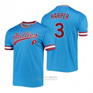 Camiseta Beisbol Hombre Philadelphia Phillies Bryce Harper Cooperstown Collection Stitches Azul