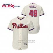 Camiseta Beisbol Hombre Philadelphia Phillies Jake Arrieta Flex Base Crema