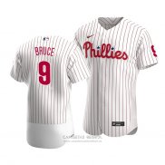 Camiseta Beisbol Hombre Philadelphia Phillies Jay Bruce Autentico Primera Blanco