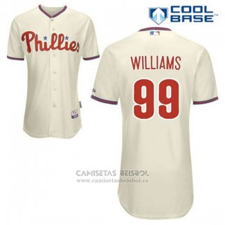 Camiseta Beisbol Hombre Philadelphia Phillies Mitch Williams 99 Crema Alterno Cool Base