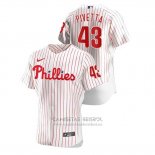 Camiseta Beisbol Hombre Philadelphia Phillies Nick Pivetta Autentico Blanco