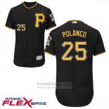 Camiseta Beisbol Hombre Pittsburgh Pirates Gregory Polanco Negro Flex Base Autentico Collection