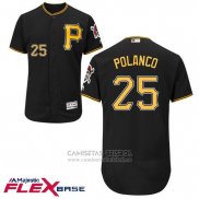 Camiseta Beisbol Hombre Pittsburgh Pirates Gregory Polanco Negro Flex Base Autentico Collection