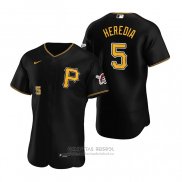 Camiseta Beisbol Hombre Pittsburgh Pirates Guillermo Heredia Autentico Alterno Negro