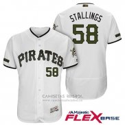 Camiseta Beisbol Hombre Pittsburgh Pirates Jacob Stallings Blanco 2018 Primera Alterno Flex Base