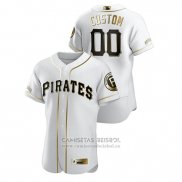 Camiseta Beisbol Hombre Pittsburgh Pirates Personalizada Golden Edition Autentico Blanco