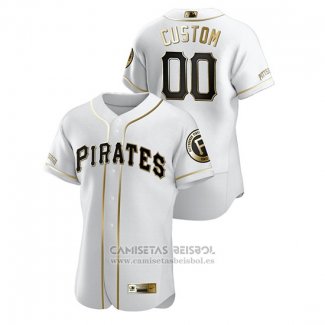 Camiseta Beisbol Hombre Pittsburgh Pirates Personalizada Golden Edition Autentico Blanco