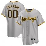 Camiseta Beisbol Hombre Pittsburgh Pirates Road Personalizada Replica Gris