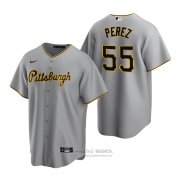 Camiseta Beisbol Hombre Pittsburgh Pirates Roberto Perez Replica Road Gris