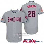 Camiseta Beisbol Hombre San Diego Padres 2017 Estrellas y Rayas Yangervis Solarte Gris Flex Base