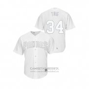 Camiseta Beisbol Hombre San Diego Padres Craig Stammen 2019 Players Weekend Replica Blanco