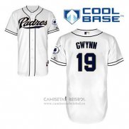 Camiseta Beisbol Hombre San Diego Padres Tony Gwynn 19 Blanco Primera Cool Base