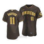 Camiseta Beisbol Hombre San Diego Padres Yu Darvish Autentico Road Marron