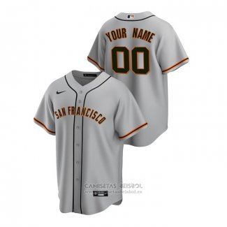 Camiseta Beisbol Hombre San Francisco Giants Personalizada Replica Road Gris