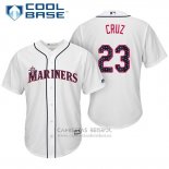 Camiseta Beisbol Hombre Seattle Mariners 2017 Estrellas y Rayas Nelson Cruz Blanco Cool Base