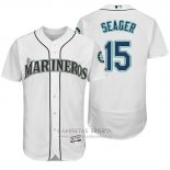 Camiseta Beisbol Hombre Seattle Mariners Kyle Seager 15 Blanco Hispanic Heritage