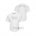 Camiseta Beisbol Hombre Tampa Bay Rays Brandon Lowe 2019 Players Weekend Replica Blanco