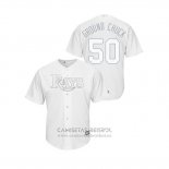 Camiseta Beisbol Hombre Tampa Bay Rays Charlie Morton 2019 Players Weekend Replica Blanco