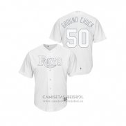 Camiseta Beisbol Hombre Tampa Bay Rays Charlie Morton 2019 Players Weekend Replica Blanco