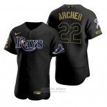 Camiseta Beisbol Hombre Tampa Bay Rays Chris Archer Negro 2021 Salute To Service