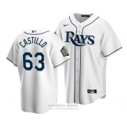 Camiseta Beisbol Hombre Tampa Bay Rays Diego Castillo Replica Primera 2020 Blanco