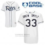 Camiseta Beisbol Hombre Tampa Bay Rays Drew Smyly 33 Blanco Primera Cool Base