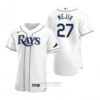 Camiseta Beisbol Hombre Tampa Bay Rays Francisco Mejia 27 Autentico Primera Blanco