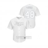 Camiseta Beisbol Hombre Tampa Bay Rays Ryan Yarbrough 2019 Players Weekend Replica Blanco