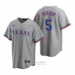 Camiseta Beisbol Hombre Texas Rangers Corey Seager Replica Road Gris