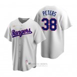 Camiseta Beisbol Hombre Texas Rangers Dj Peters Cooperstown Collection Primera Blanco