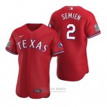 Camiseta Beisbol Hombre Texas Rangers Marcus Semien Scarlet Autentico Alterno