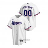 Camiseta Beisbol Hombre Texas Rangers Personalizada Replica Primera Blanco