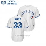 Camiseta Beisbol Hombre Toronto Blue Jays J.a. Happ Cool Base Primera Blanco