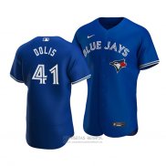 Camiseta Beisbol Hombre Toronto Blue Jays Rafael Dolis Alterno Autentico Azul