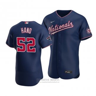 Camiseta Beisbol Hombre Washington Nationals Brad Hand Autentico Alterno Azul