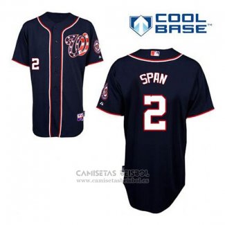 Camiseta Beisbol Hombre Washington Nationals Denard Span 2 Azul Alterno Cool Base