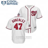 Camiseta Beisbol Hombre Washington Nationals Gio Gonzalez 2018 All Star Cool Base Blanco
