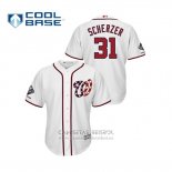 Camiseta Beisbol Hombre Washington Nationals Max Scherzer 2019 Cool Base Alterno Blanco