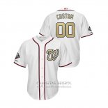 Camiseta Beisbol Hombre Washington Nationals Personalizada 2019 Gold Program Cool Base Blanco