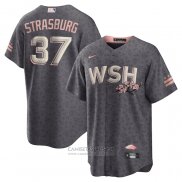 Camiseta Beisbol Hombre Washington Nationals Stephen Strasburg City Connect Replica Gris