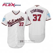 Camiseta Beisbol Hombre Washington Nationals Stephen Strasburg Flex Base Entrenamiento de Primavera 2019 Blanco