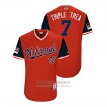 Camiseta Beisbol Hombre Washington Nationals Trea Turner 2018 LLWS Players Weekend Triple Trea Rojo