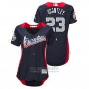 Camiseta Beisbol Mujer All Star Michael Brantley 2018 Home Run Derby American League Azul