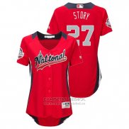 Camiseta Beisbol Mujer All Star Trevor Story 2018 Home Run Derby National League Rojo
