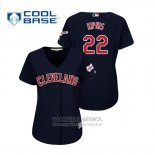 Camiseta Beisbol Mujer Cleveland Indians Jason Kipnis 2019 All Star Patch Cool Base Azul